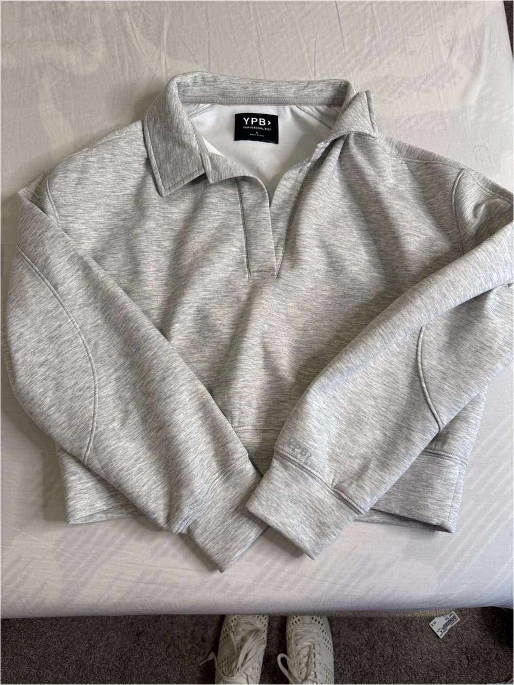 YPB Heather Gray Collared Pullover